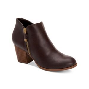 STYLE & COMPANY Womens Brown Notched At Sides Masrinaa Almond Toe Booties 10 M